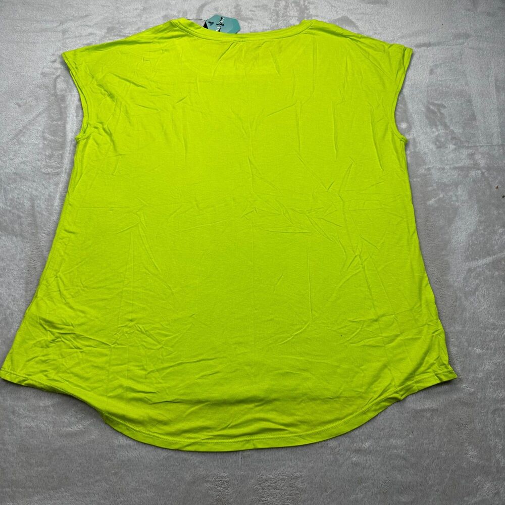 NWT Rise by LuLaRoe Women's Large Lime Green Fearlessly Authentic Muscle Top - Picture 7 of 11
